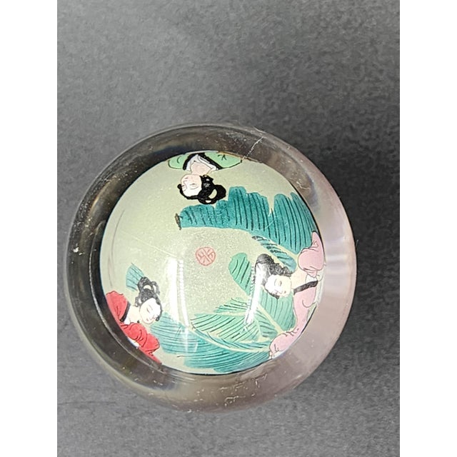Vintage Chinese Reverse-Painted Globe With Rotating Stand For Sale - Image 11 of 18