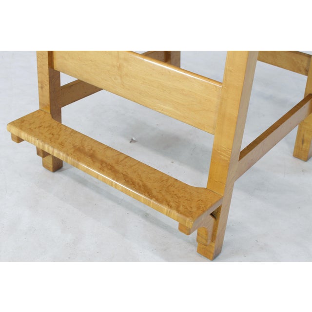 Solid Brid’s-Eye Maple High Pool Chairs Bar Stools For Sale - Image 11 of 14