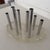 This is a Ritts of Los Angeles vintage Mid-Century Modern candelabra featuring eight aluminum tubes on a kidney-shaped...
