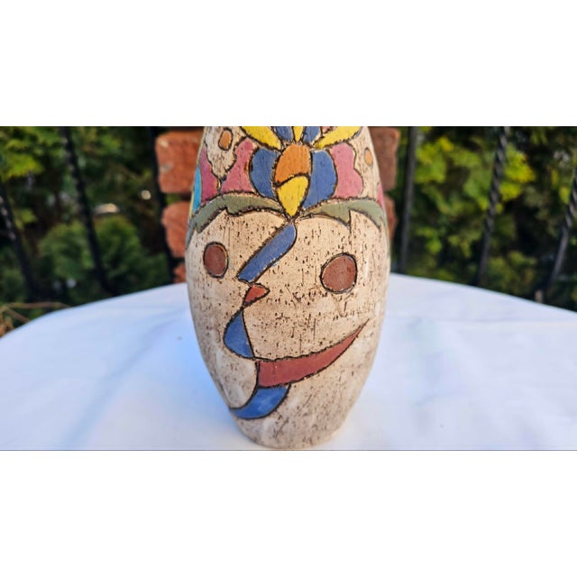 Ceramic vase, signed M.K., 1960s, Sweden, dimensions: height 45 cm, width 11.5 cm, diameter 11 cm.
