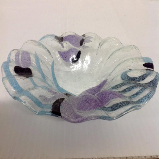 Mid-Century Modern Higgins Fused Glass Bowl For Sale - Image 3 of 5