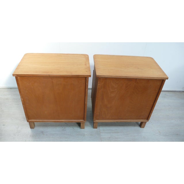 Brown Art Deco Bedside Tables in Oak, Germany, 1940s, Set of 2 For Sale - Image 8 of 10