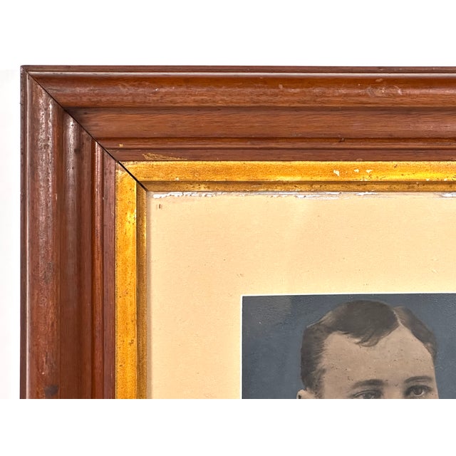 Victorian Framed Hand Painted Tintype Portrait for your consideration. The framed portrait measures approx. 11 1/2 inches...