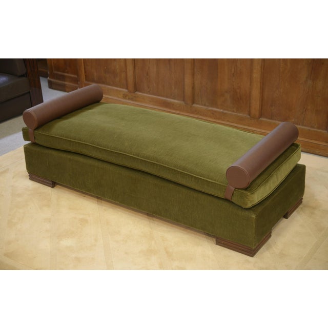 Brown Daybed in the style of Eugène Printz, 1940s For Sale - Image 8 of 13