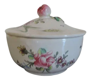 19th Century French Faience Tin Glaze Pottery Veuve Perrin Sugar Bowl or Sucrier