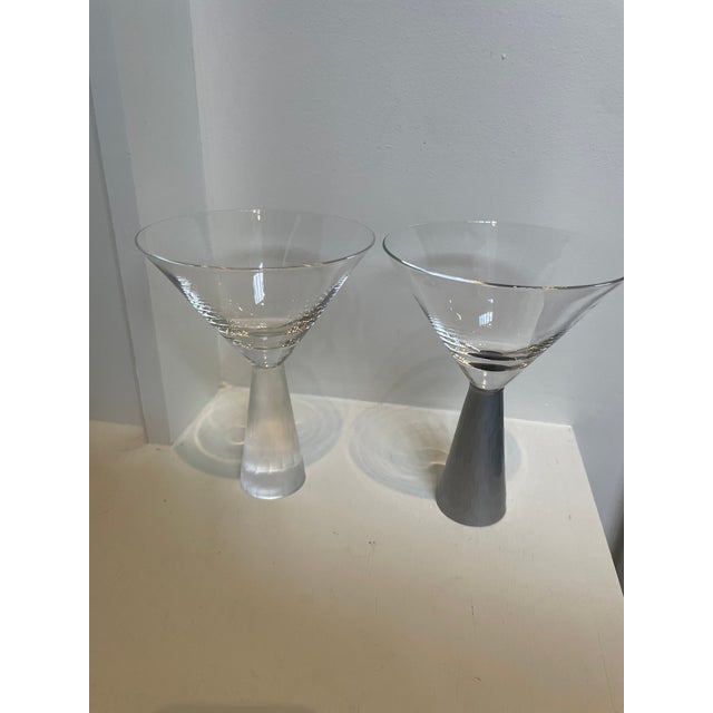 Contemporary Modern Martini Glasses, 10 Ounces - Set of Two For Sale - Image 3 of 14
