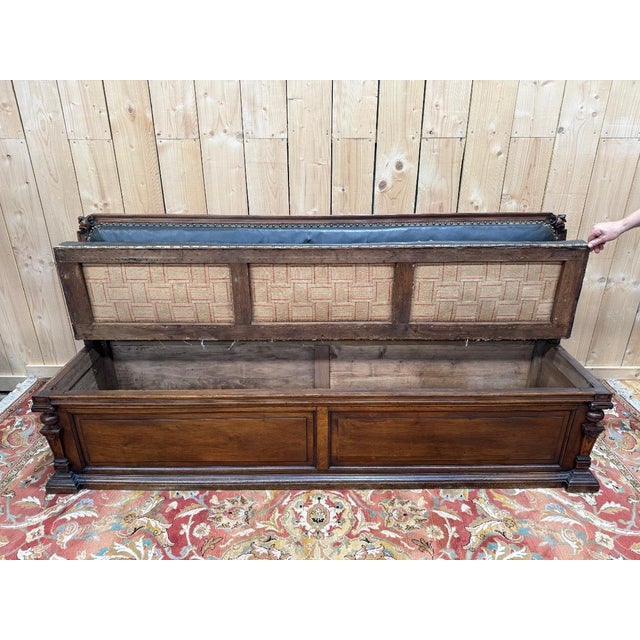 Renaissance Style Bench in Walnut For Sale - Image 6 of 9