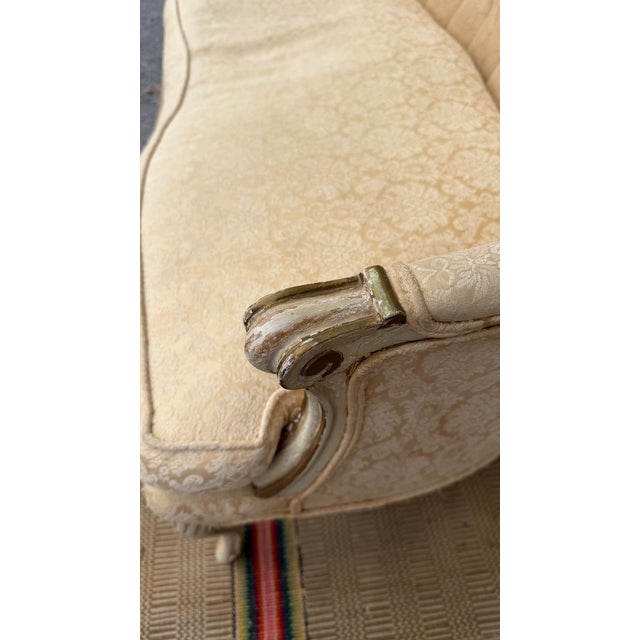 Shabby Chic A Nice Vintage French Canapé Style Paint Decorated Love Seat, Circa 1950’s For Sale - Image 3 of 18