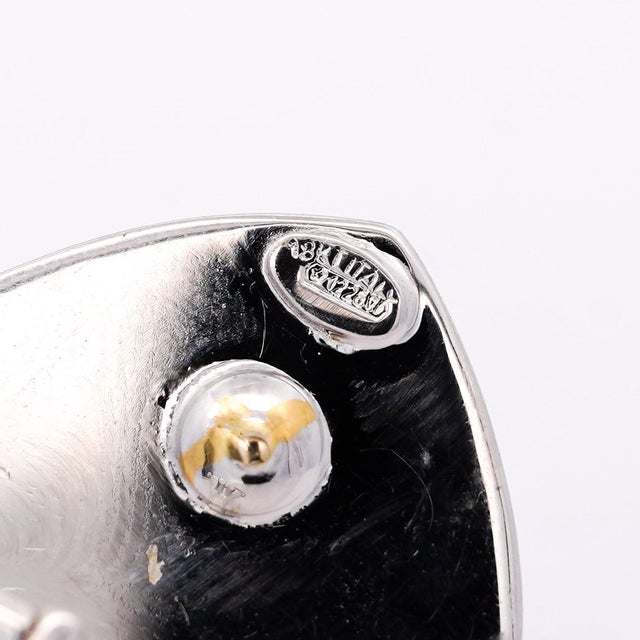 Roberto Coin Frosted Woven Square in 18k White Gold Appassionata Stud Earrings, A Pair For Sale - Image 4 of 4