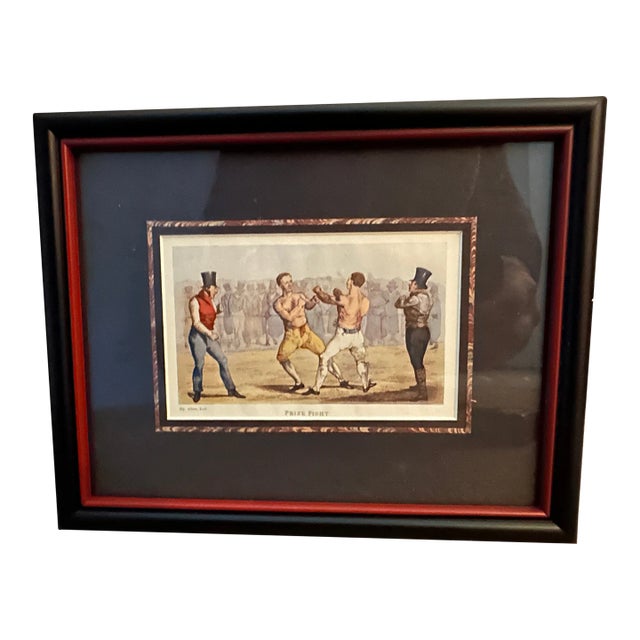 Pair of Colored Engraving of Boxers "Prize Fight" For Sale