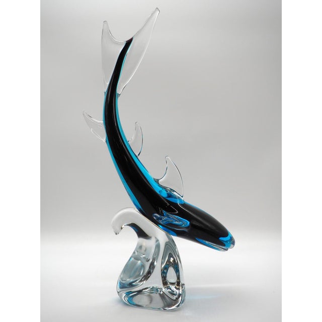 1970s Glass Sculpture Shark, Färe Marcolin, Ronneby Sweden For Sale - Image 5 of 15