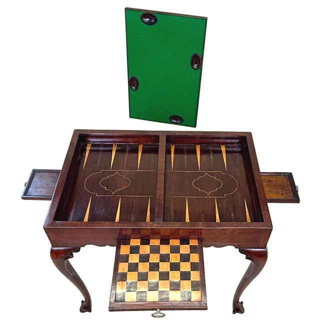 Mahogany Chess and Backgammon Games Table, 1735 For Sale - Image 9 of 18