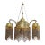 Vintage Brass Chandelier With Colorful Glass Beads For Sale