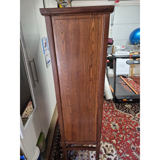 Wood 19th-Century Chinese Elmwood Kitchen Cabinet For Sale - Image 7 of 12