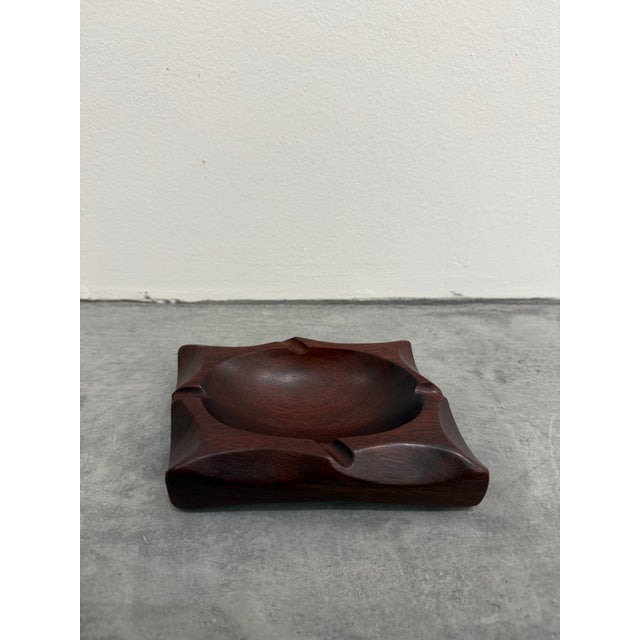 Brazilian modern Jacaranda wood ashtray or catch-all circa 1980s. The piece as used for decoration only and was never used...
