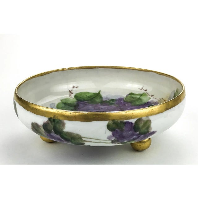 Limoges, France Antique T&v Limoges France Hand Painted Berries Bowl Grapes Artist Signed For Sale - Image 4 of 13