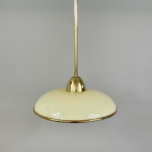 Art Deco Cream Opaline Glass and Brass Pendants, Germany 1930s, Set of 2 For Sale - Image 18 of 18