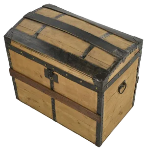 Wooden Transport Trunk with Steel Reinforcements