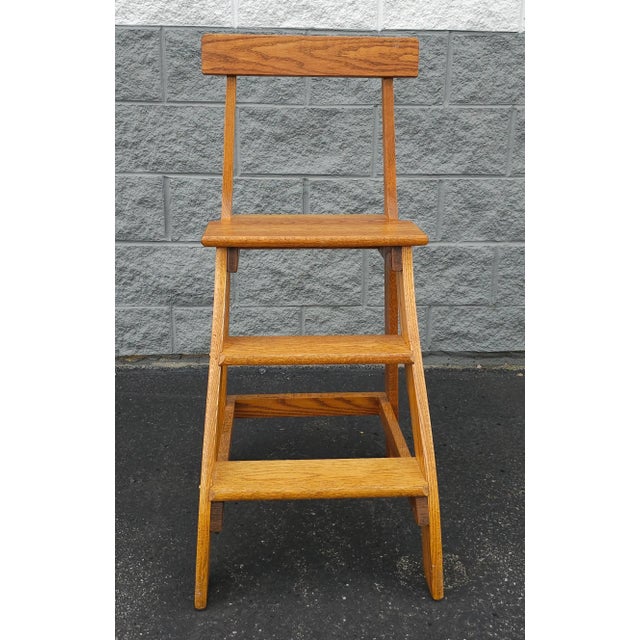 Putnam Rolling Ladder Oak Library Steps Ladder For Sale In Washington DC - Image 6 of 8