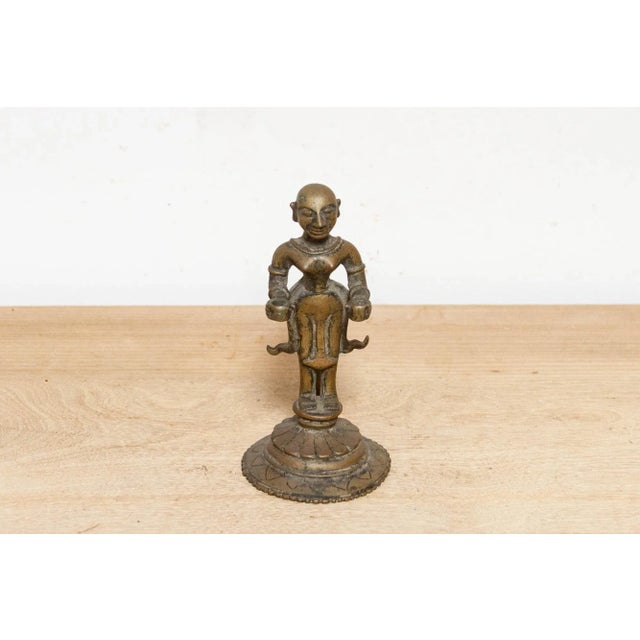 Indian Antique Indo-Tibetan Bronze Oil Lamp For Sale - Image 3 of 7