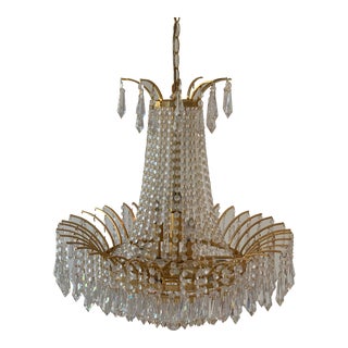 Handmade Vintage Swarovski Crystal Chandelier For Sale
