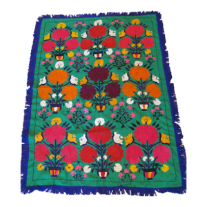 Green Vintage Suzani Embroidery