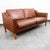 Mid Century Danish Modern Sofa Couch Brown Leather 2 Seat Settee Vintage Denmark For Sale - Image 4 of 11
