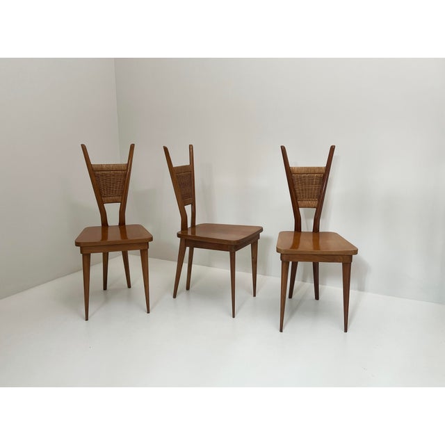 Wooden Chairs, 1950s, Set of 6, in Very Good conditions. Designed 1950 to 1959