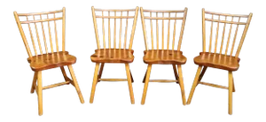 4 Pioneer Furniture Windsor Style Pine Side Chairs