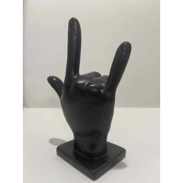Pop Art Pop Art I Love You-Hand Symbol Chocolate-Black Tabletop Figurine For Sale - Image 3 of 4