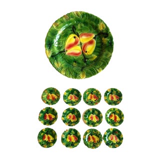 Antique Fruit Dessert Service Set, Set of 13 For Sale