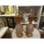Pair Of Vintage Italian Gilt Terra Cotta Pineapple Lamps Offered is a stunning pair of Mid-Century Italian terracotta...