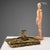 Gilded bronze desk set consisting of a base with an inkwell and a letter opener, both wrapped in snakes. This piece is...