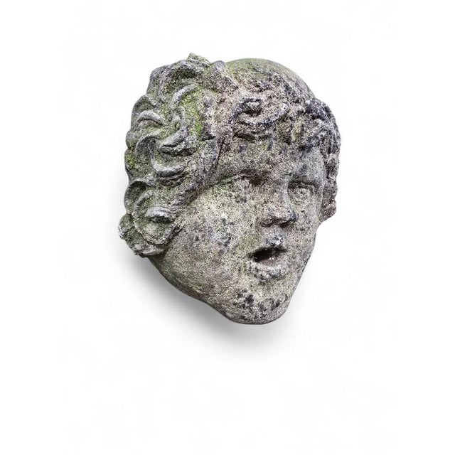 Vicenza Stone Child's Head Fountain Spout, 1890s For Sale - Image 6 of 12