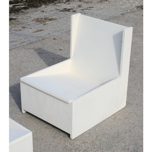 Brutalist Lounge Chairs in Painted Wood, 1960s, Set of 3 For Sale - Image 12 of 18