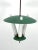 Metal Mid-Century Green Three Opaline Glasses Lantern, Italy, 1950s For Sale - Image 7 of 11