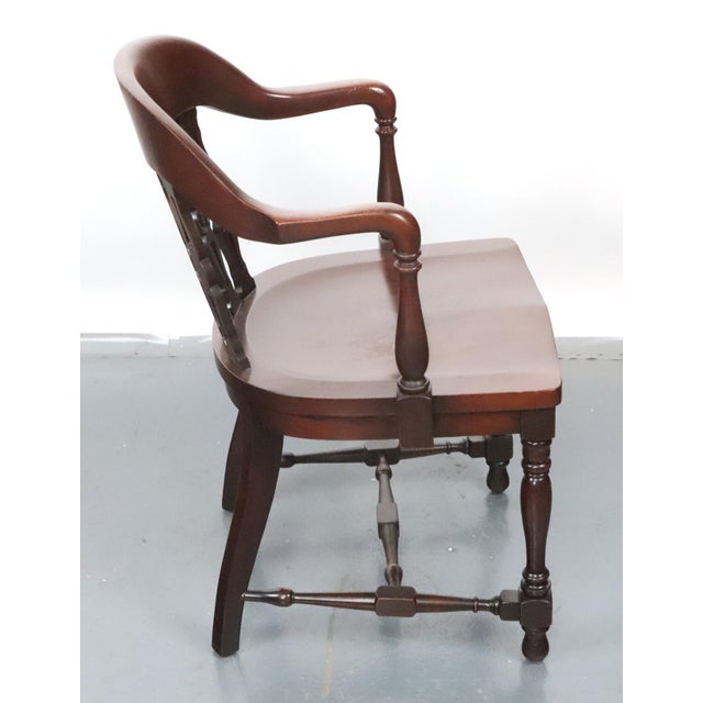 Antique Marble & Shattuck Chair Co. Walnut Bankers Arm Chair For Sale - Image 9 of 15