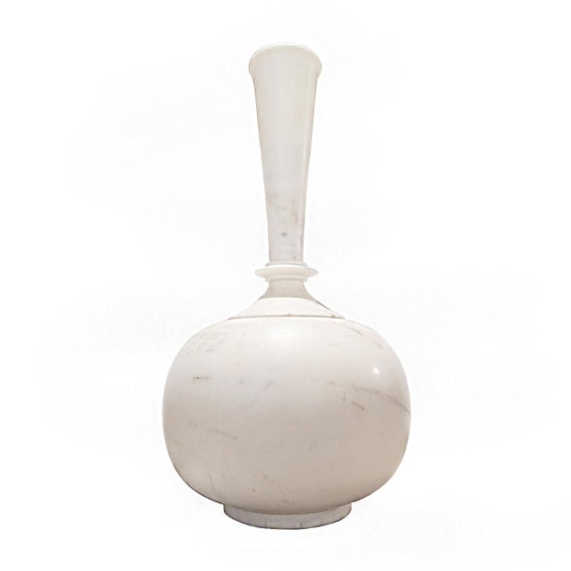 Indian Hand- Carved White Marble Vase, Late 20th Century For Sale - Image 3 of 12