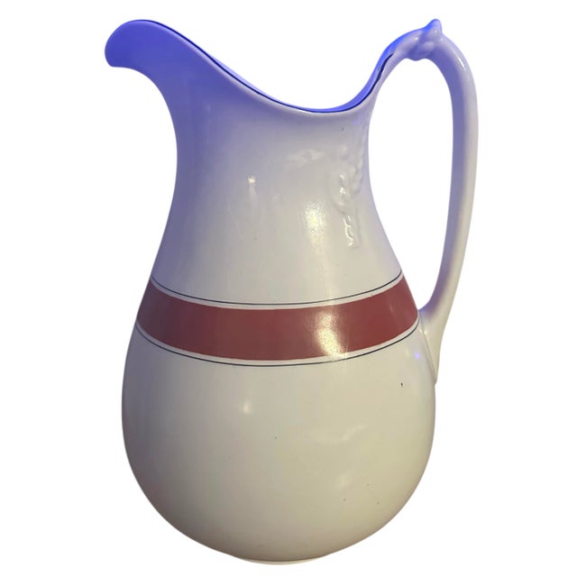 Vintage Ironstone East Trenton Pottery Co. Washstand Pitcher For Sale - Image 9 of 9