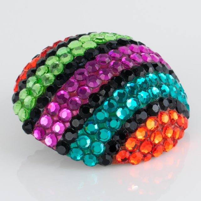 1980s Richard Kerr Multicolor Jeweled Clip-on Earrings For Sale - Image 5 of 8