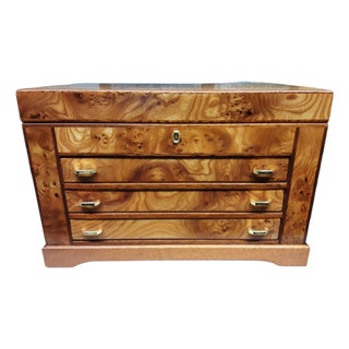 Agresti Italian Burl Briarwood Jewelry Chest For Sale