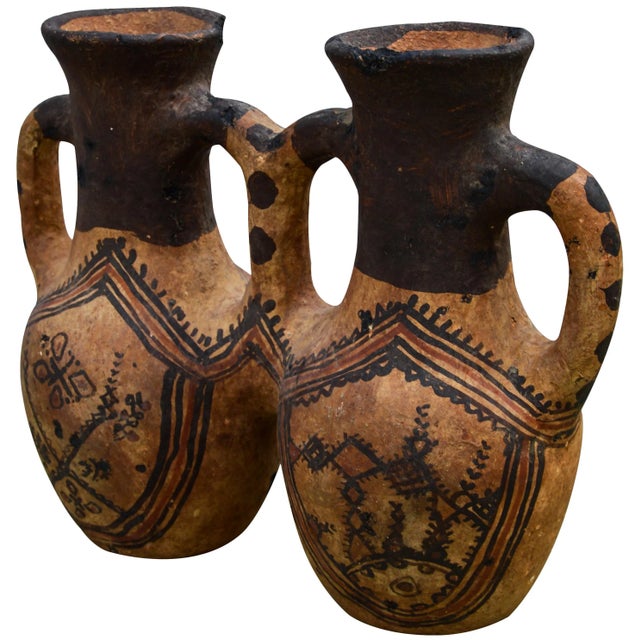 Early 20th Century Moroccan Berber Water Vessel W/ Handles For Sale - Image 4 of 8