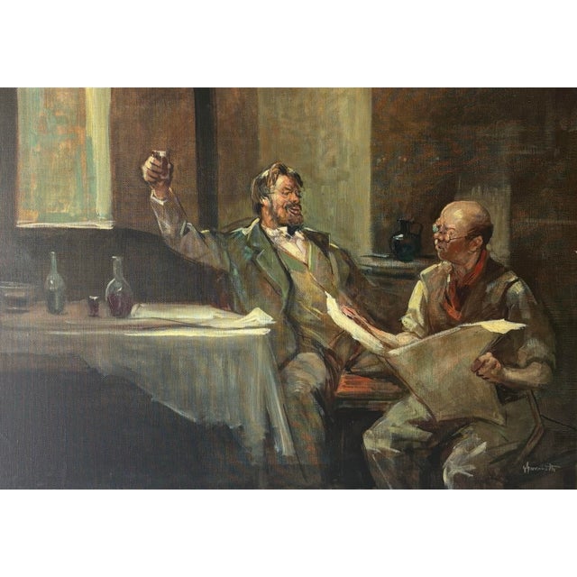 Exceptional vintage Italian figurative oil painting by Giordano Giovanetti (1906-1973), dating to the mid-20th century....