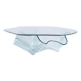 Laurel Fyfe Mid Century Handkerchief Art Glass Coffee Table For Sale