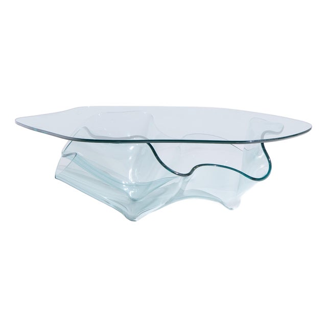 Laurel Fyfe Mid Century Handkerchief Art Glass Coffee Table For Sale