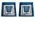 Contemporary Contemporary Fitz and Floyd Navy Cube Glass Votive Holders - Set of 2 For Sale - Image 3 of 4