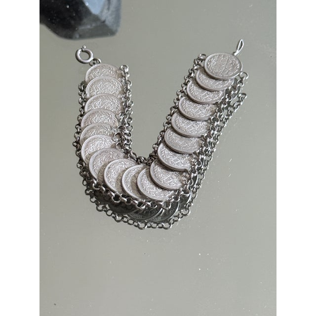 Vintage Mid Century Dutch 1941 10 Cent Coin Style Bracelet For Sale - Image 15 of 16