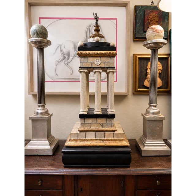 Grand Tour Large Neoclassical Italian Grand Tour Architectural Model of a Temple Dedicated to Cupid (Eros) For Sale - Image 3 of 15