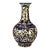 Vintage Chinese Blue Ground Gilt Dragon Vase With Old Museum Label For Sale