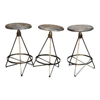 Arteriors Wyndham Swivel Counter Stools— Set of 3 For Sale